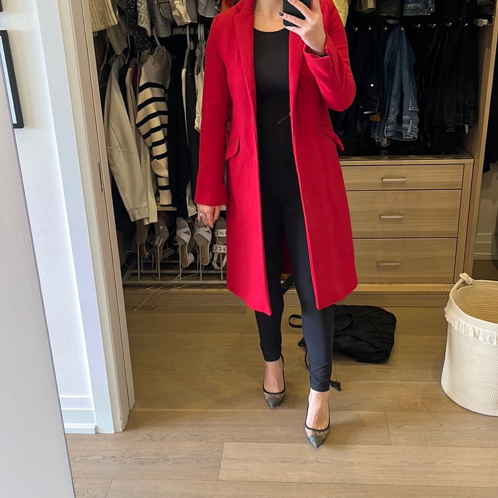 Red Berska fitted Peacoat in size XS